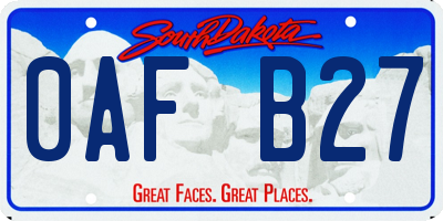 SD license plate 0AFB27