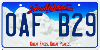 SD license plate 0AFB29