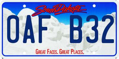 SD license plate 0AFB32