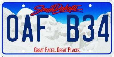 SD license plate 0AFB34