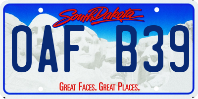 SD license plate 0AFB39