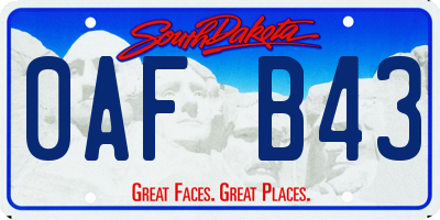 SD license plate 0AFB43