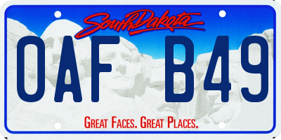 SD license plate 0AFB49