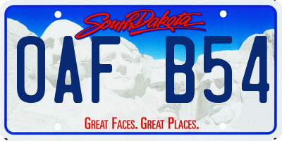 SD license plate 0AFB54