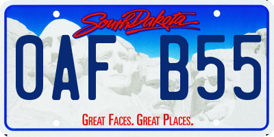 SD license plate 0AFB55