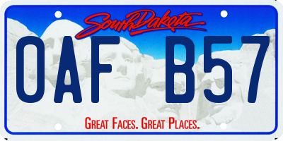 SD license plate 0AFB57
