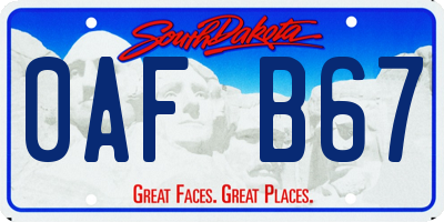 SD license plate 0AFB67
