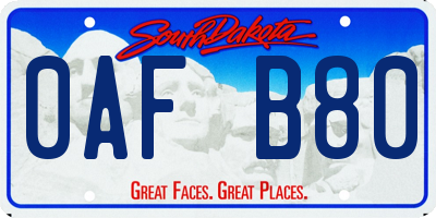 SD license plate 0AFB80