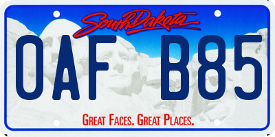 SD license plate 0AFB85