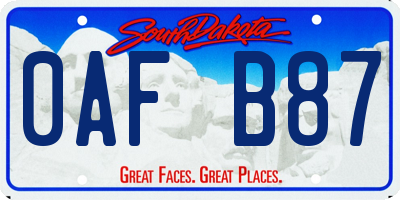 SD license plate 0AFB87