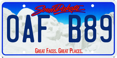 SD license plate 0AFB89