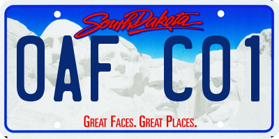 SD license plate 0AFC01