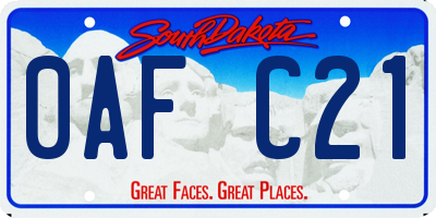 SD license plate 0AFC21