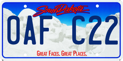 SD license plate 0AFC22