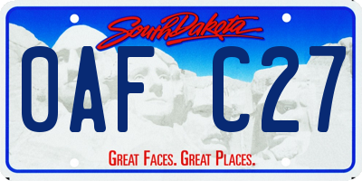 SD license plate 0AFC27