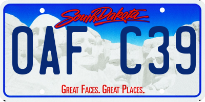 SD license plate 0AFC39