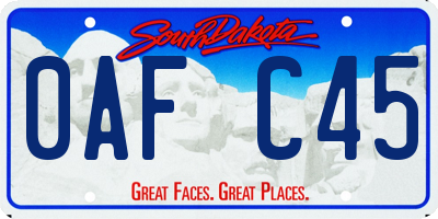 SD license plate 0AFC45