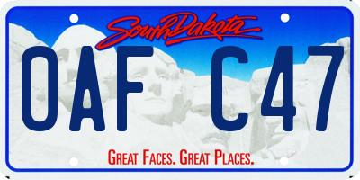 SD license plate 0AFC47