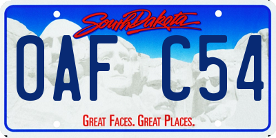 SD license plate 0AFC54