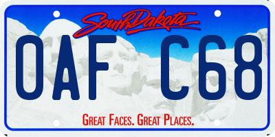 SD license plate 0AFC68