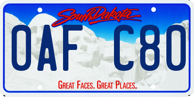 SD license plate 0AFC80