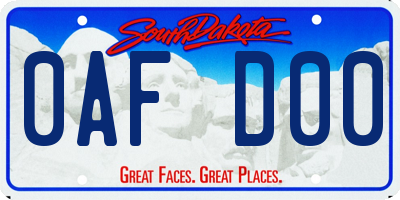 SD license plate 0AFD00