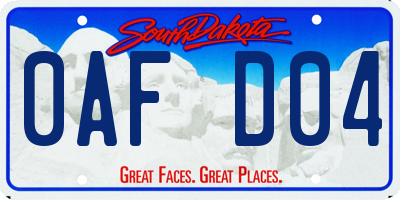 SD license plate 0AFD04