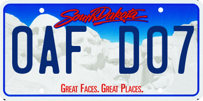 SD license plate 0AFD07