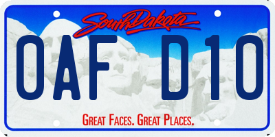 SD license plate 0AFD10