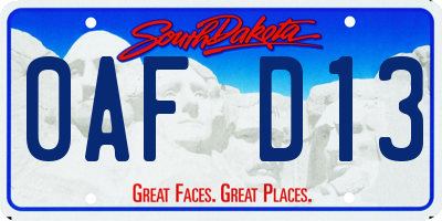SD license plate 0AFD13
