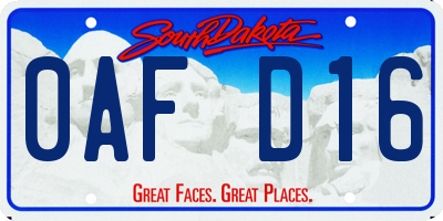 SD license plate 0AFD16