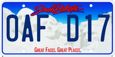 SD license plate 0AFD17