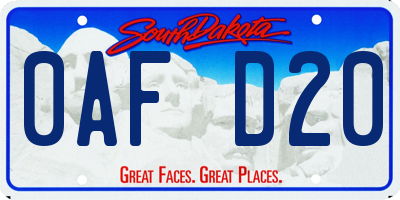 SD license plate 0AFD20