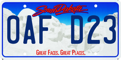 SD license plate 0AFD23