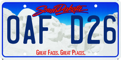 SD license plate 0AFD26