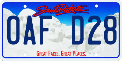 SD license plate 0AFD28