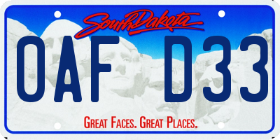 SD license plate 0AFD33