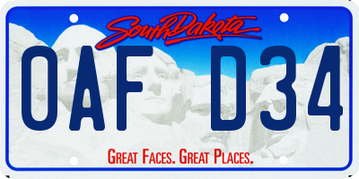 SD license plate 0AFD34