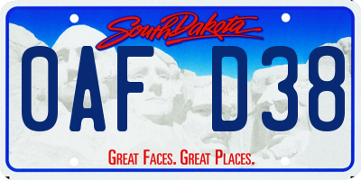 SD license plate 0AFD38