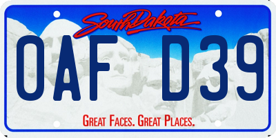 SD license plate 0AFD39