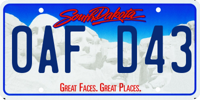 SD license plate 0AFD43