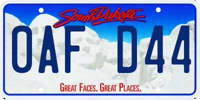 SD license plate 0AFD44