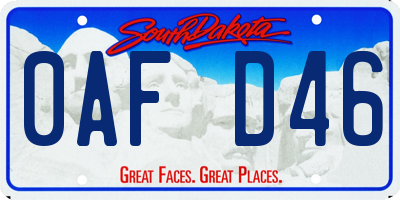 SD license plate 0AFD46