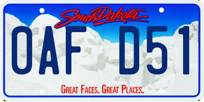 SD license plate 0AFD51