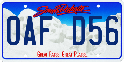 SD license plate 0AFD56