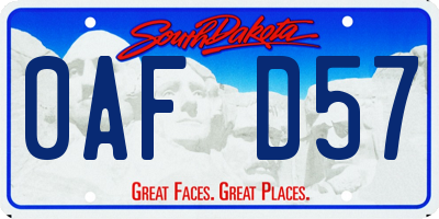 SD license plate 0AFD57