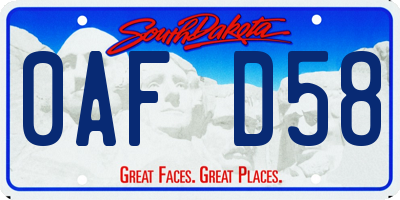 SD license plate 0AFD58