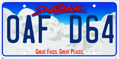 SD license plate 0AFD64