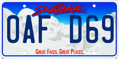 SD license plate 0AFD69