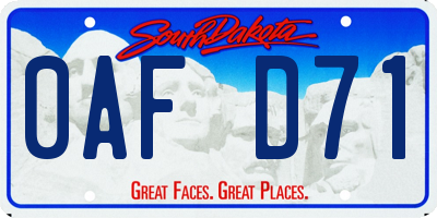 SD license plate 0AFD71